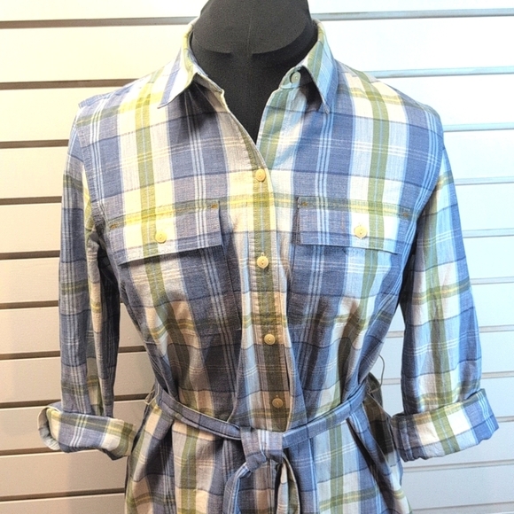 L.L. Bean Women's Signature Camp Shirt Dress, Button-Front Size Medium NWOT35 - Picture 2 of 10